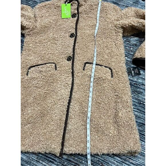 Sam Edelman NWT teddy single-breasted teddy coat size L - Picture 10 of 12